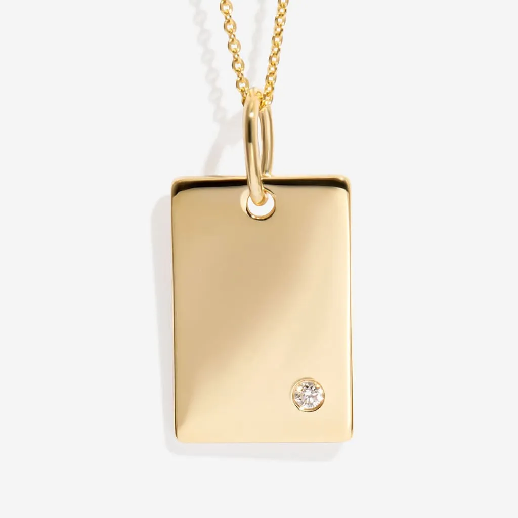 Diamond Gold Disc Necklace | 9ct Gold & Diamond