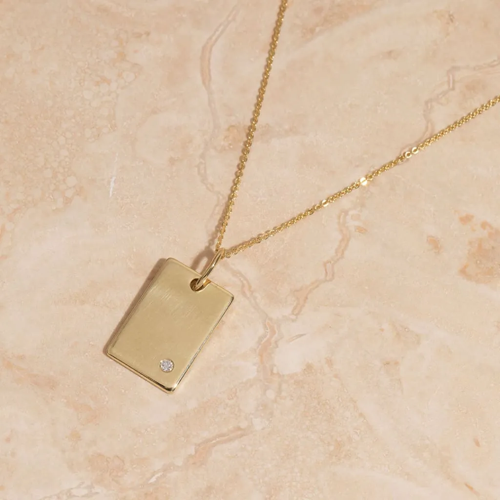 Diamond Gold Disc Necklace | 9ct Gold & Diamond