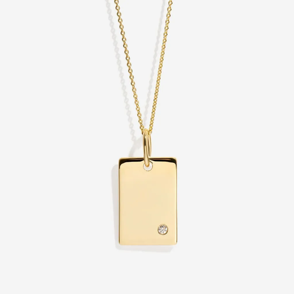 Diamond Gold Disc Necklace | 9ct Gold & Diamond