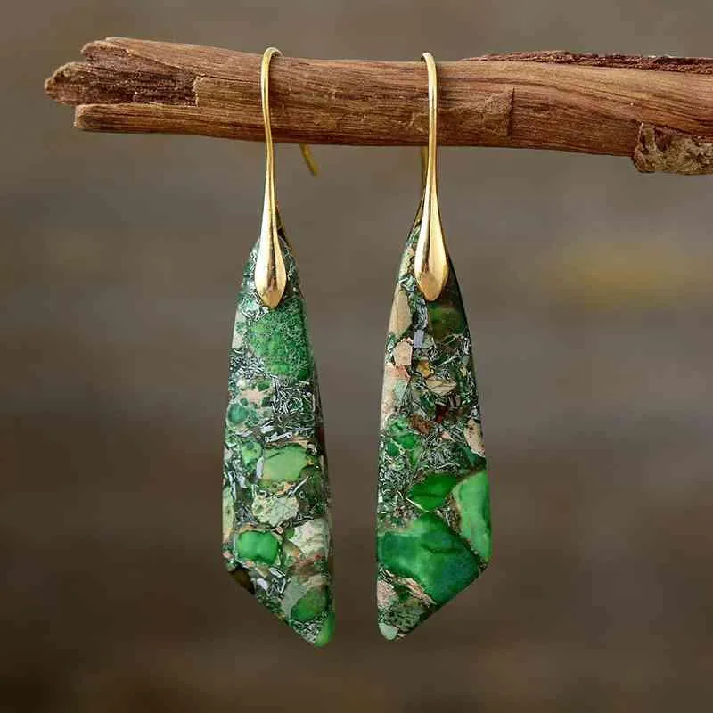Distinctive Gold-Plated Copper Dangle Earrings