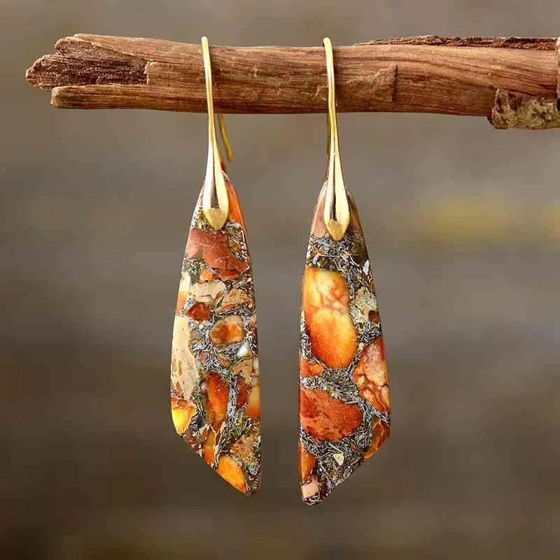 Distinctive Gold-Plated Copper Dangle Earrings