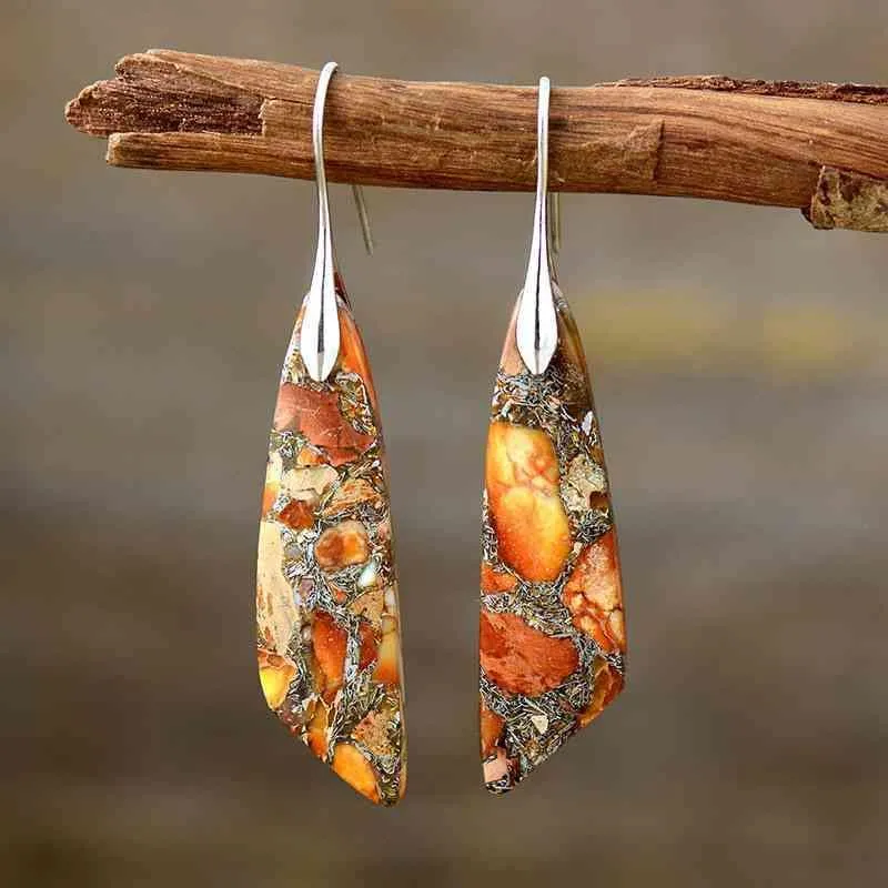 Distinctive Gold-Plated Copper Dangle Earrings