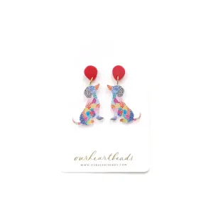Dog Dot Art Earrings