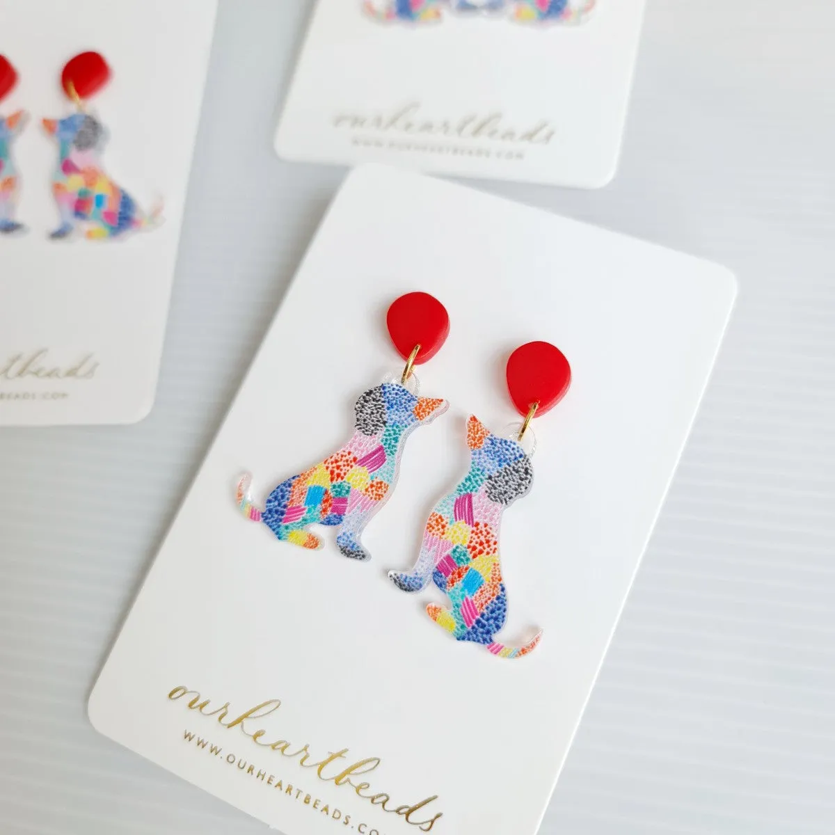 Dog Dot Art Earrings