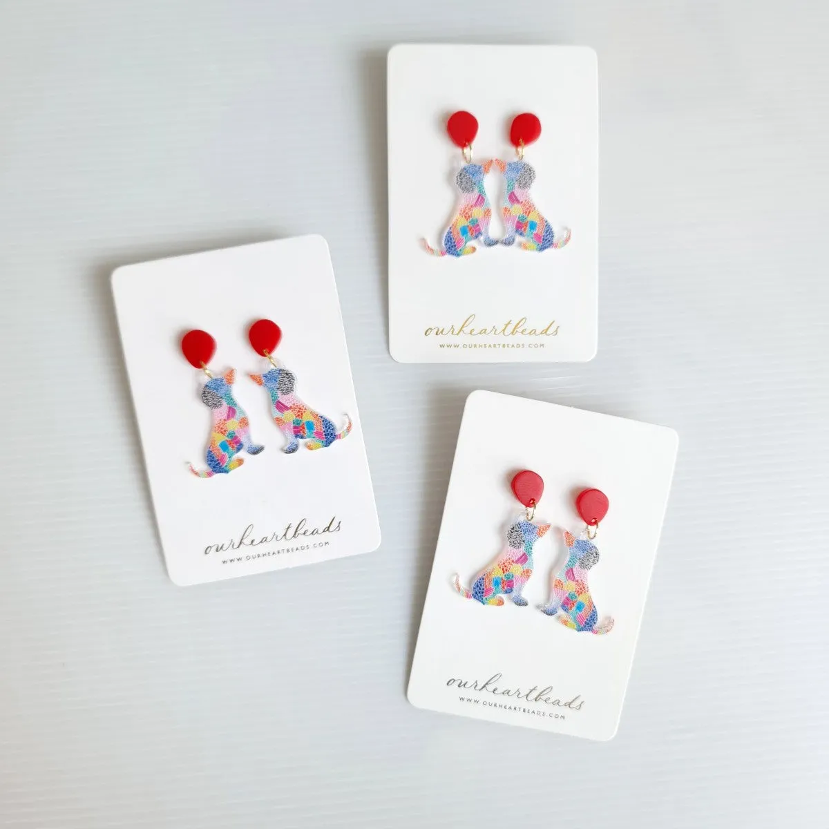 Dog Dot Art Earrings