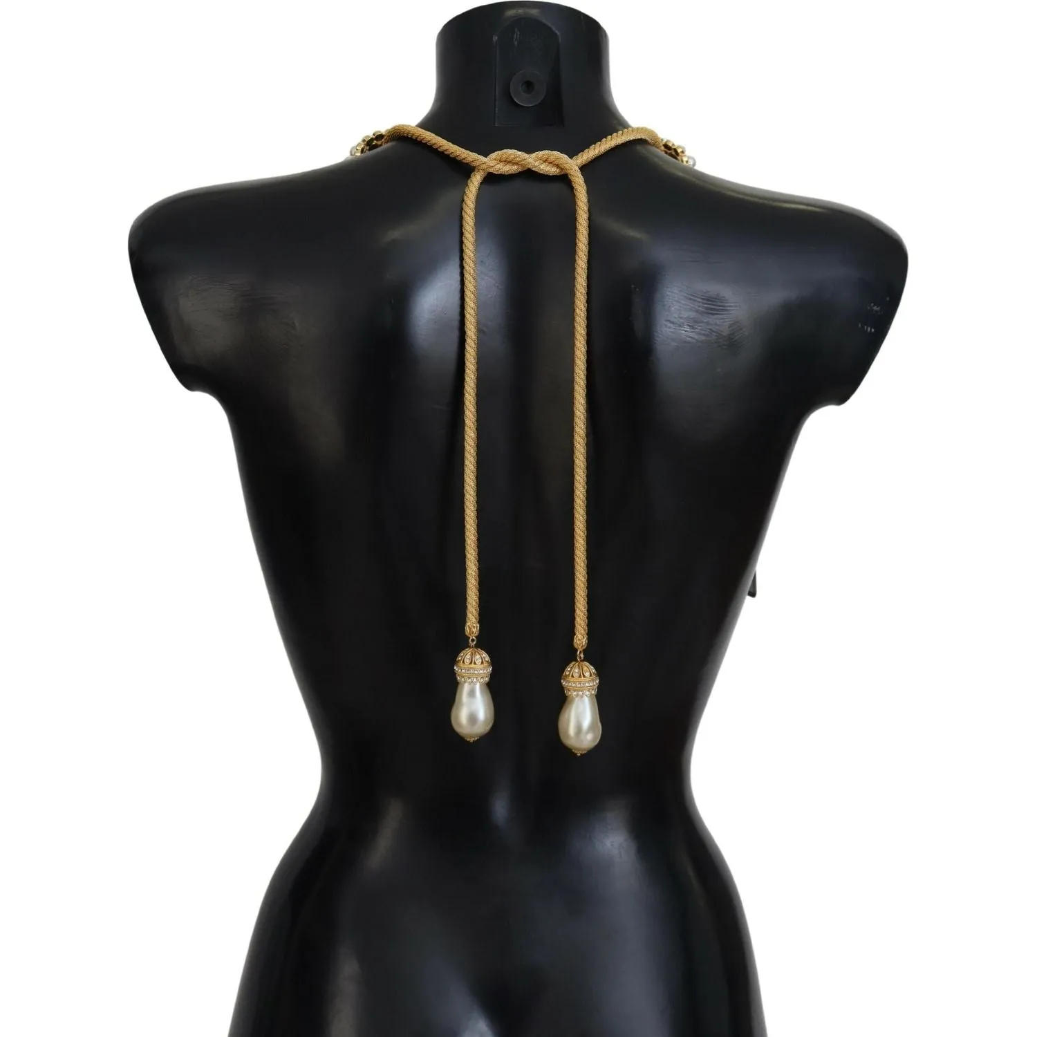 Dolce & Gabbana Elegant Gold Brass Pearl Statement Necklace