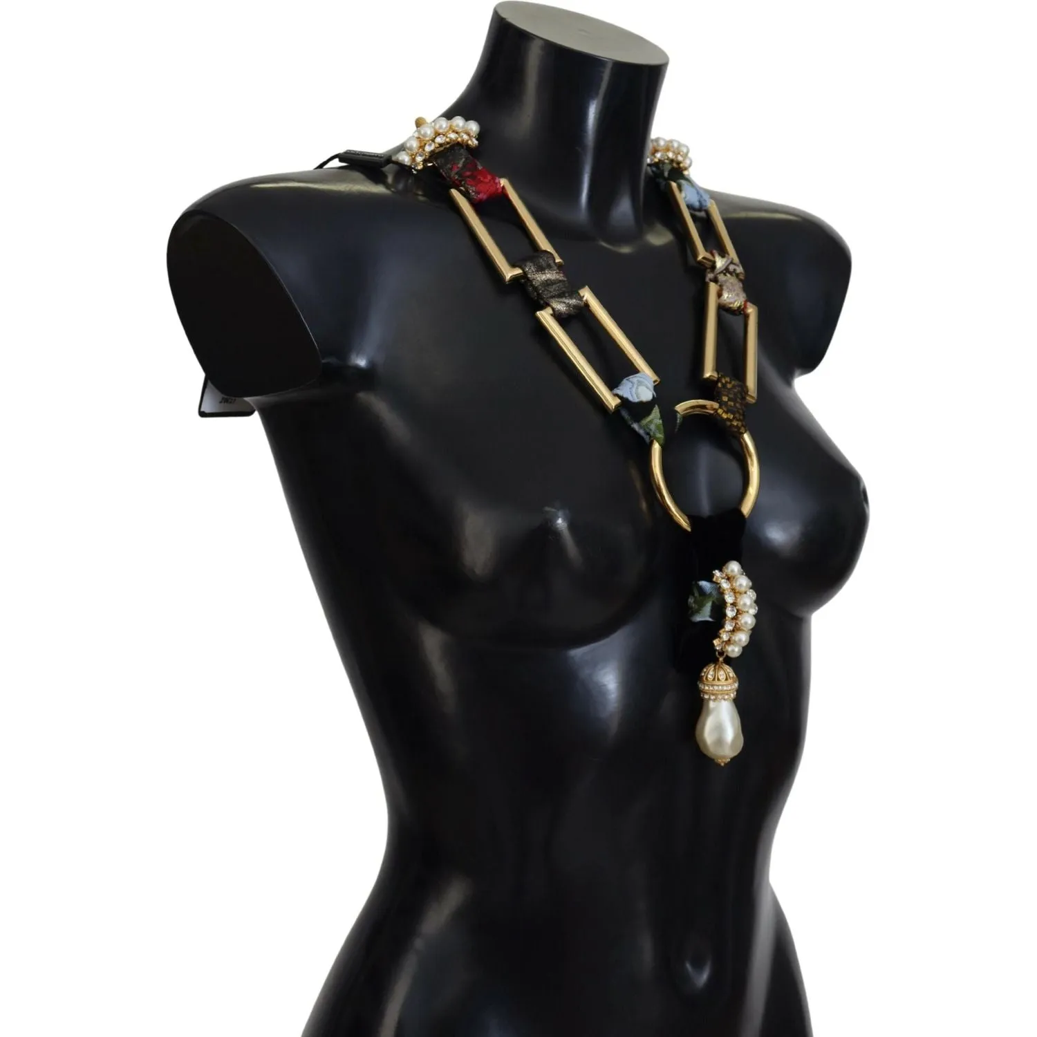 Dolce & Gabbana Elegant Gold Brass Pearl Statement Necklace