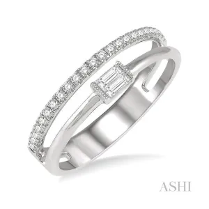 Double Row East-West Baguette Diamond Fashion Ring