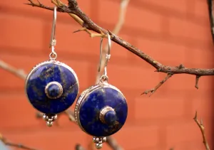 Elegant Lapis Lazuli Silver Sterling Earrings
