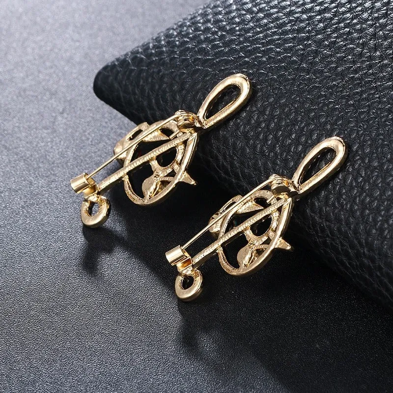 Elegant Rhinestones and Pearl Adorned Musical Signs Brooch Pins