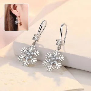 Elegant Snowflake Rhinestone Earrings – Perfect Christmas Jewelry for Women