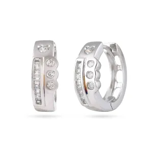 Elegant White Cz Hoop Earrings - From Purl