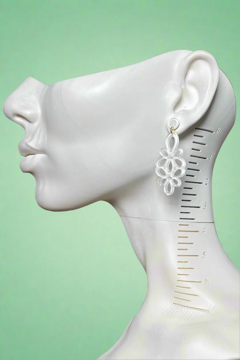 Elegant White Statement Earrings