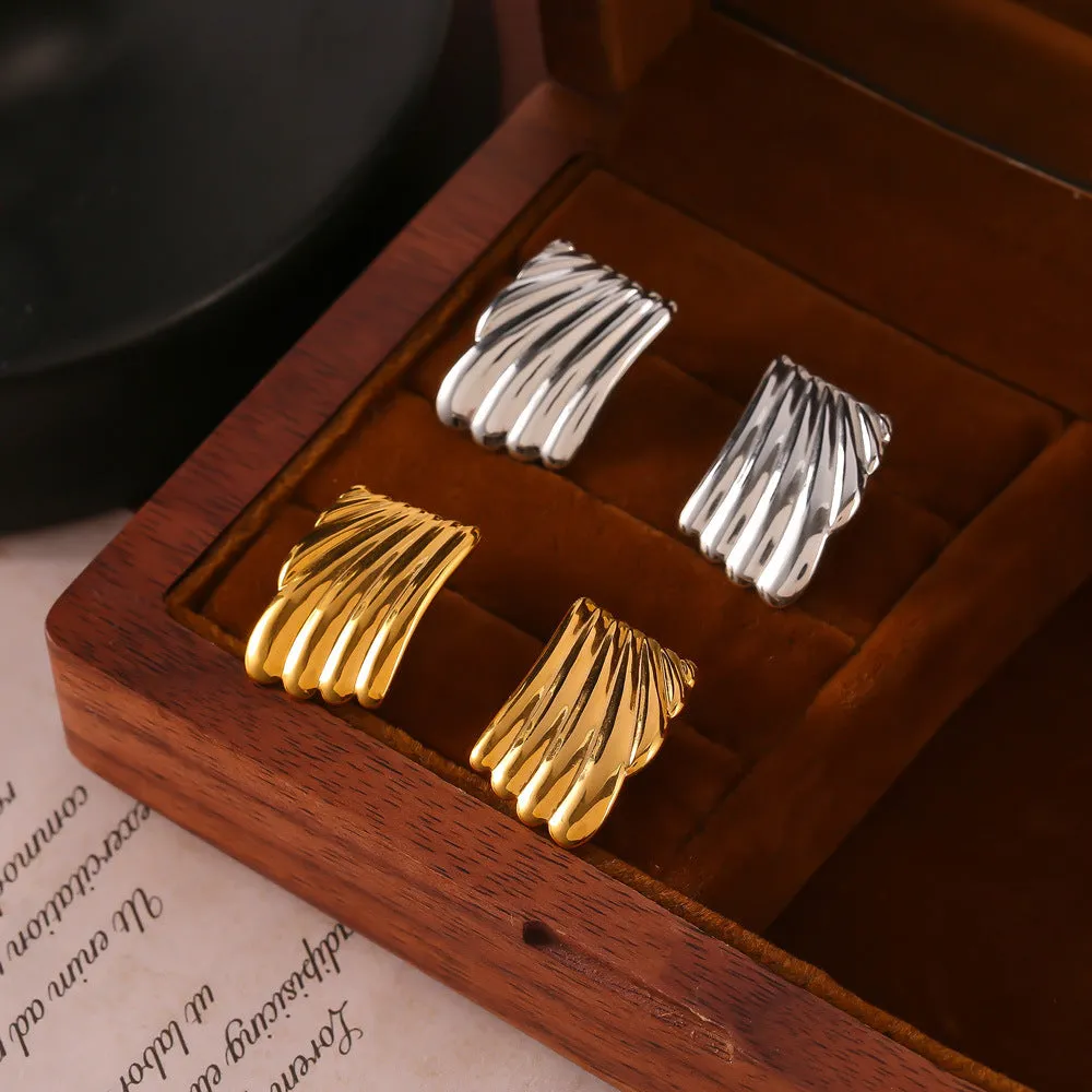 Elegant Wing Design Titanium Steel Stud Earrings