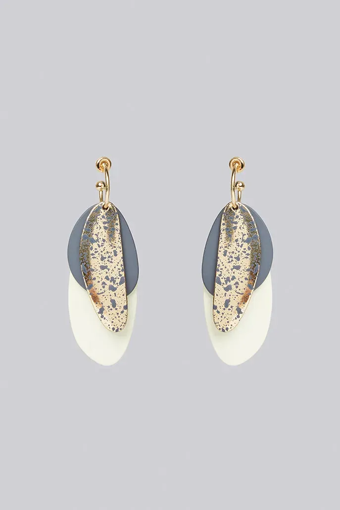 Elika 3 Layer Enamel Pendant Earrings