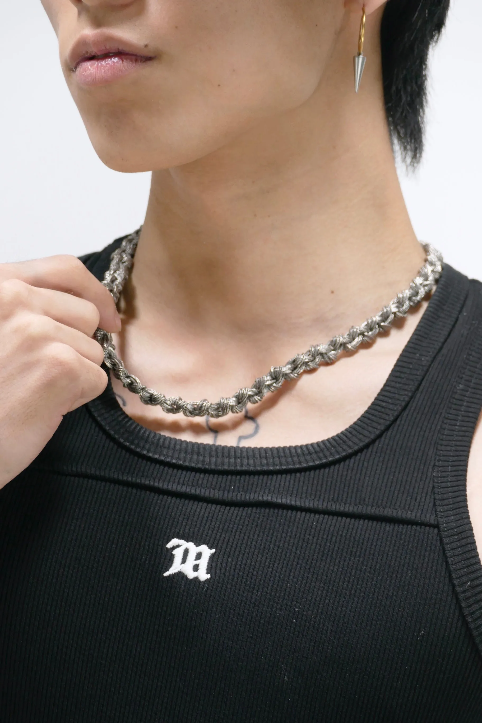 Emanuele Bicocchi Large Knot Braided Necklace - Silver