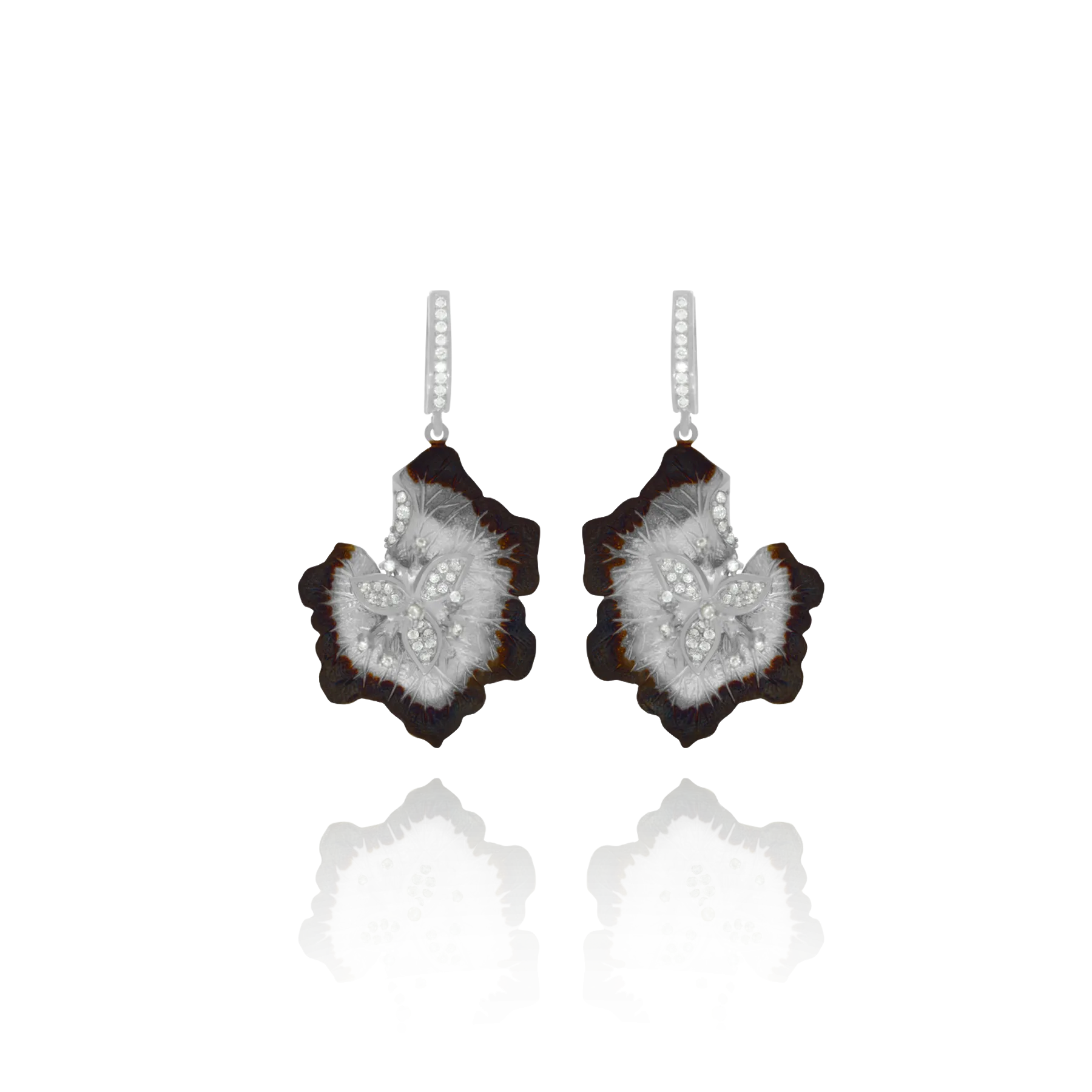 Ember Leaf Petals with Sparkling Center Earrings