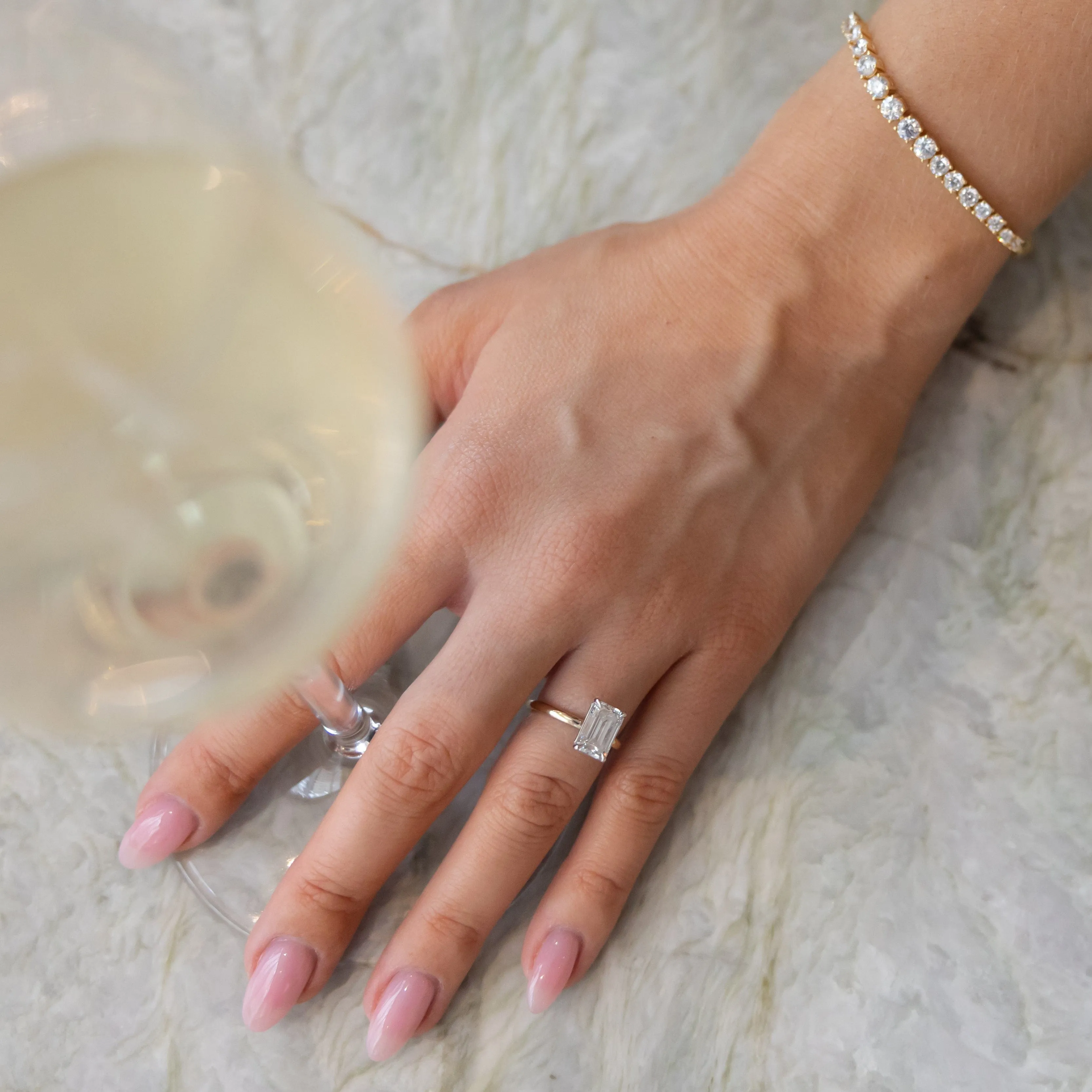 Emerald Cut Diamond Engagement Rings, Lab Grown
