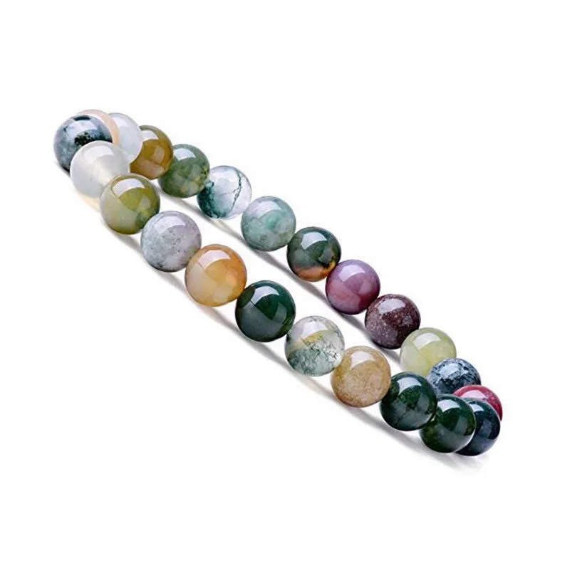 Europe And America Natural Agate Bead Bracelet