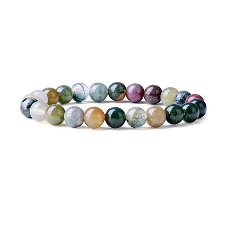 Europe And America Natural Agate Bead Bracelet