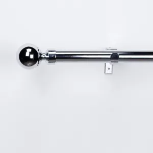 Extendable Chrome Curtain Pole With Ball Finial