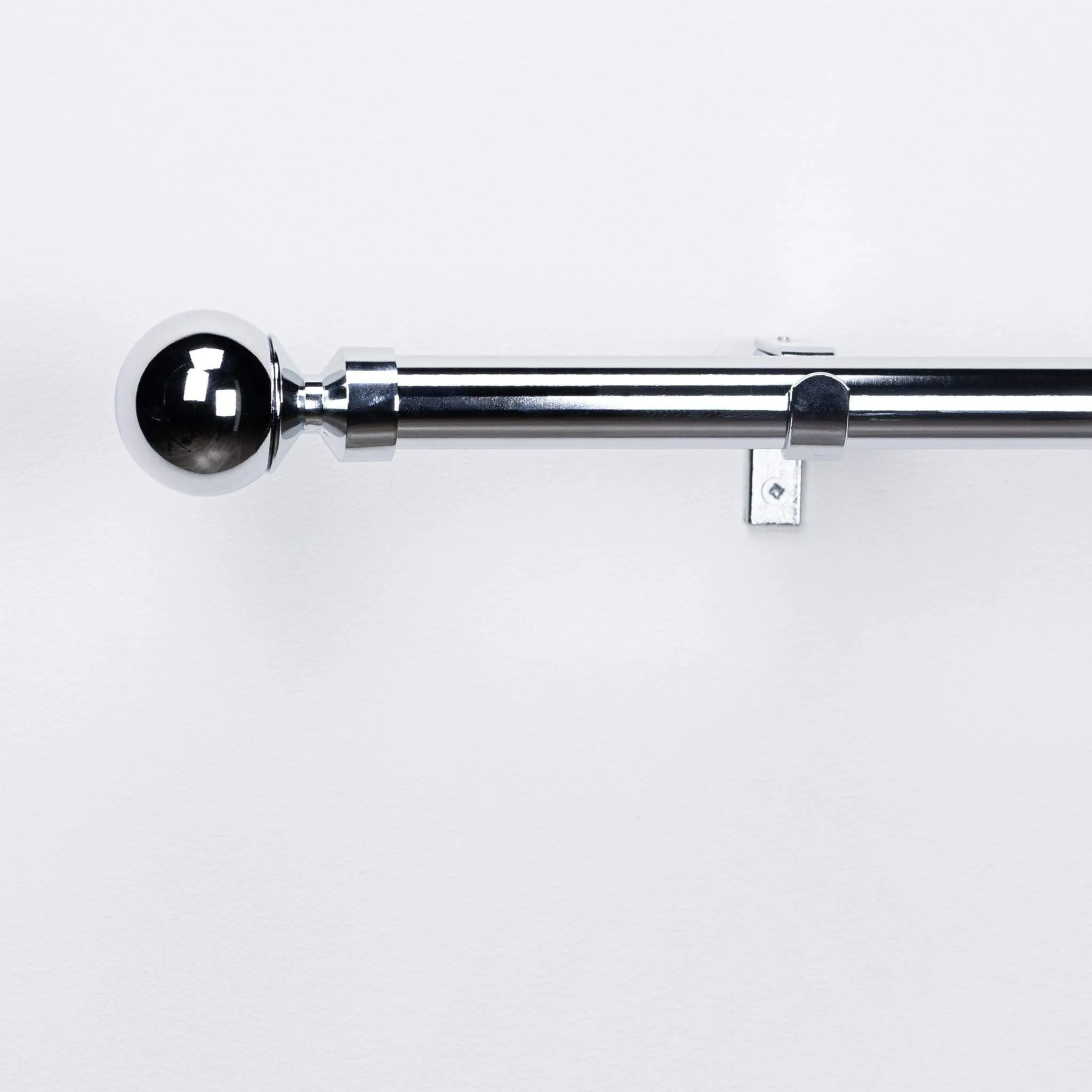 Extendable Chrome Curtain Pole With Ball Finial