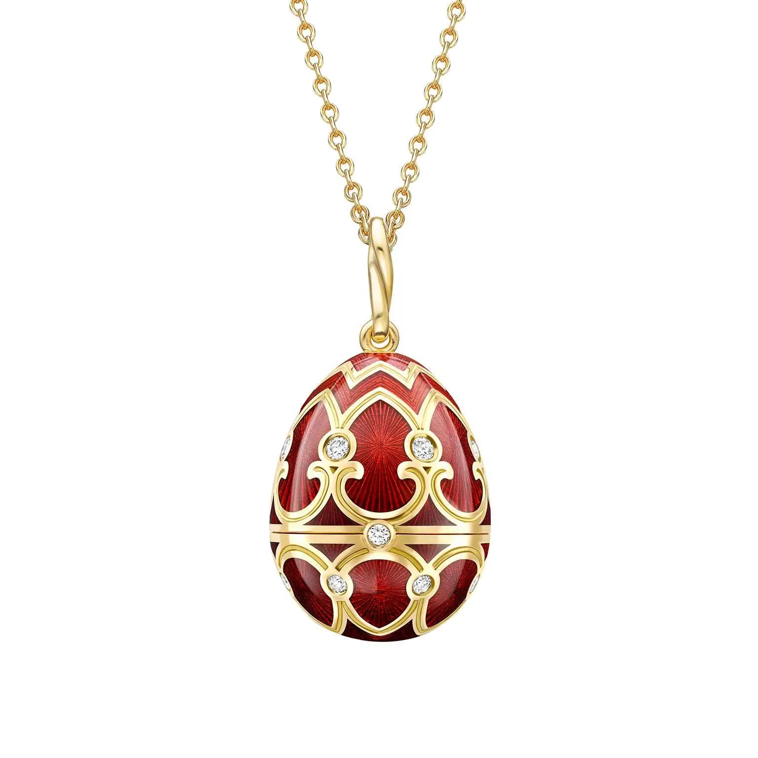 Faberge Heritage Yellow Gold Red Guilloche Enamel Gold State Coach Surprise