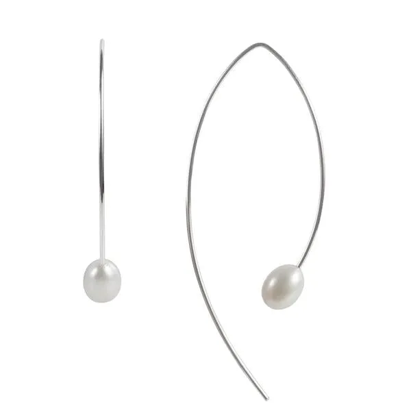 Fairley Pearl Curve Earring Silver
