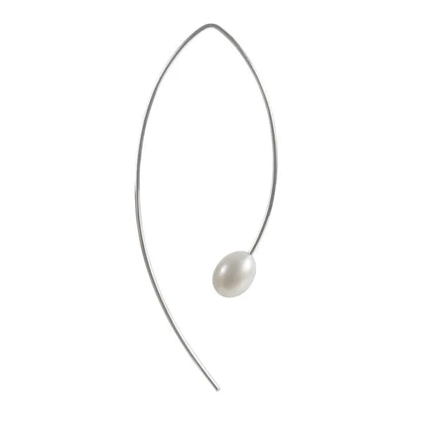 Fairley Pearl Curve Earring Silver