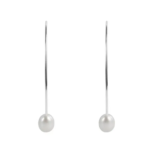 Fairley Pearl Curve Earring Silver