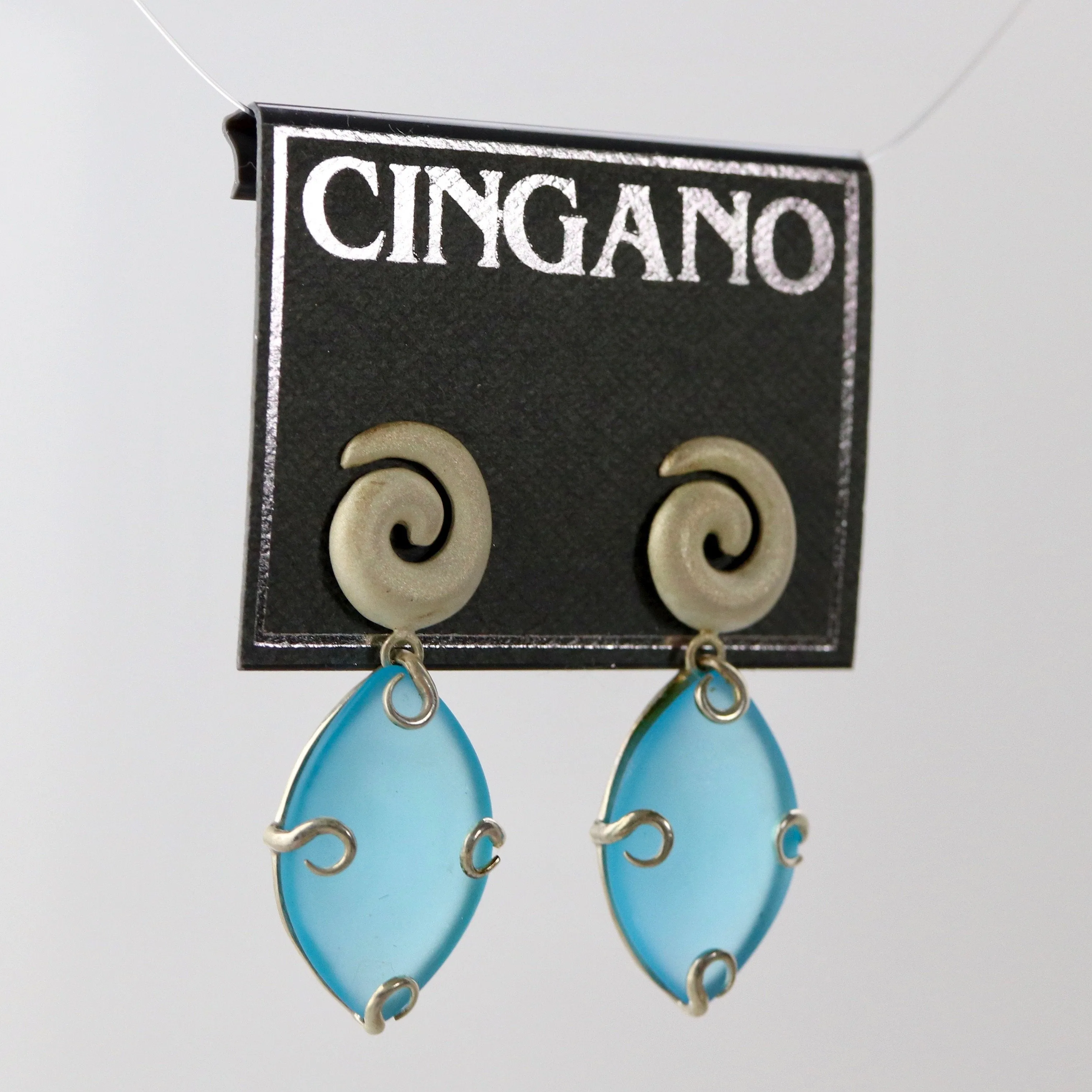 Falling Tears Frosted Glass Earrings