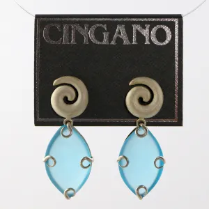 Falling Tears Frosted Glass Earrings
