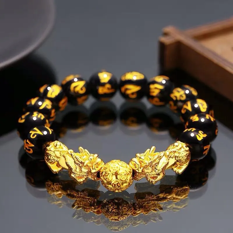 Feng Shui Obsidian Stone Beaded Bracelets