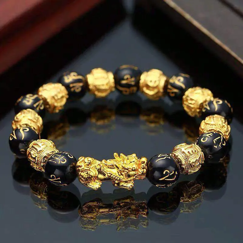 Feng Shui Obsidian Stone Beaded Bracelets