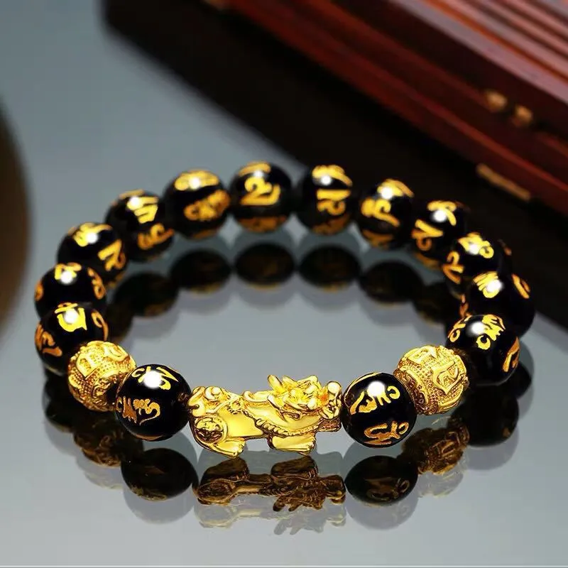 Feng Shui Obsidian Stone Beaded Bracelets