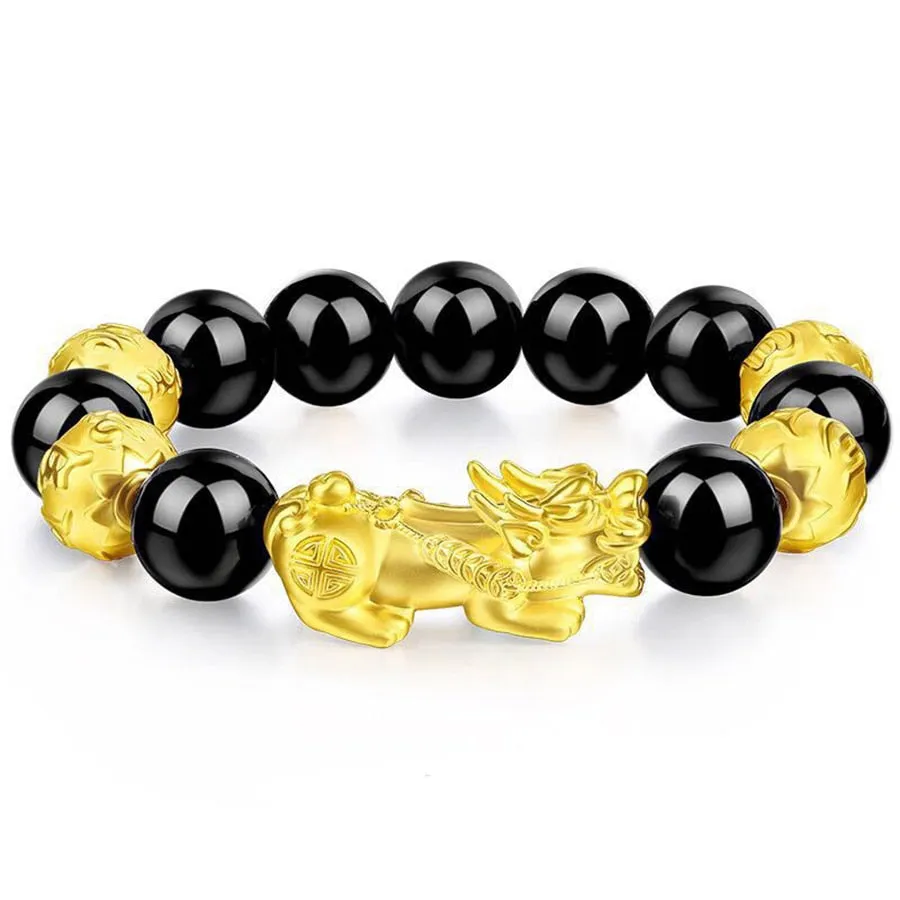 Feng Shui Obsidian Stone Beaded Bracelets