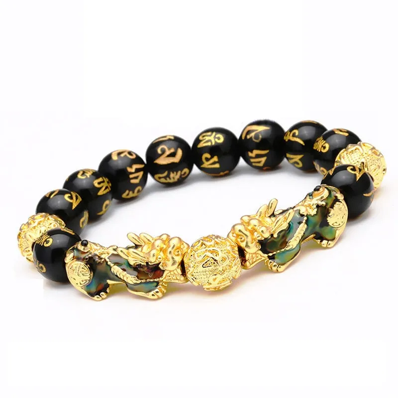 Feng Shui Obsidian Stone Beaded Bracelets