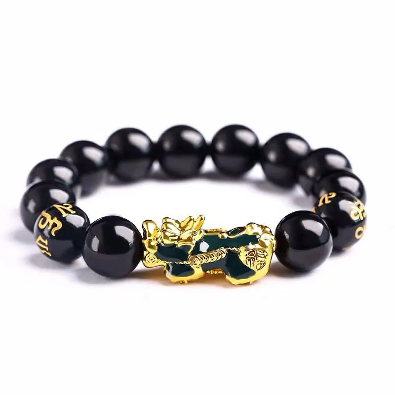 Feng Shui Obsidian Stone Beaded Bracelets