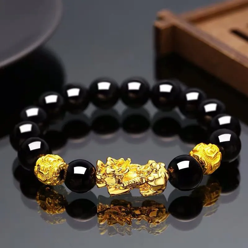 Feng Shui Obsidian Stone Beaded Bracelets