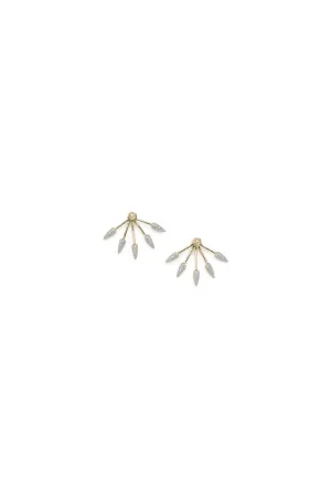 Five Spike Earrings Yellow