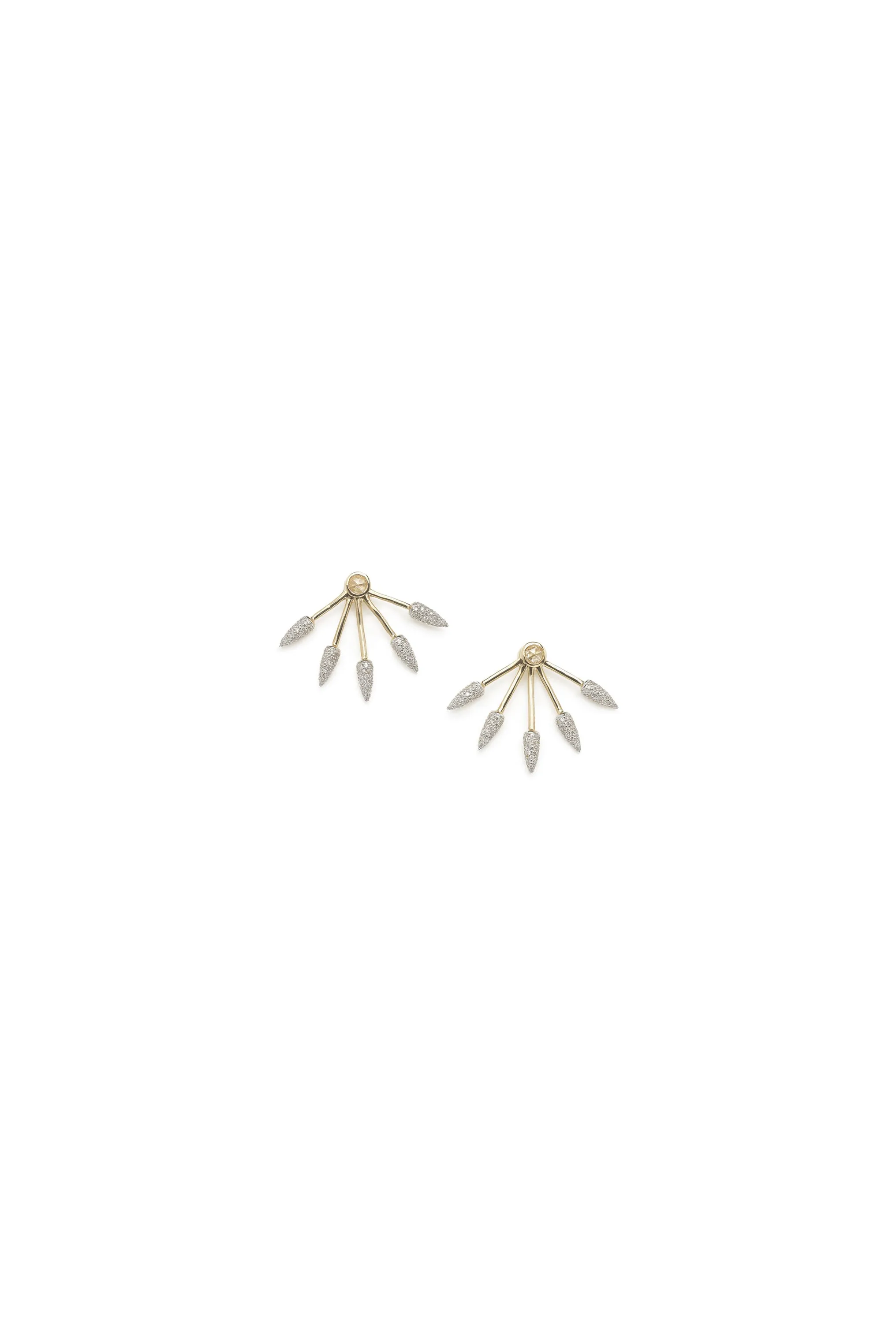 Five Spike Earrings Yellow