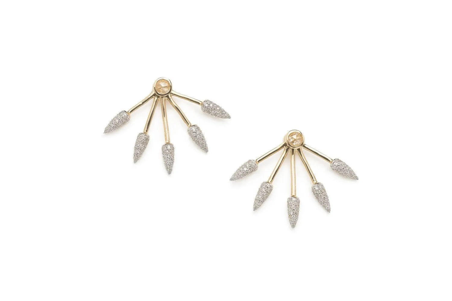 Five Spike Earrings Yellow