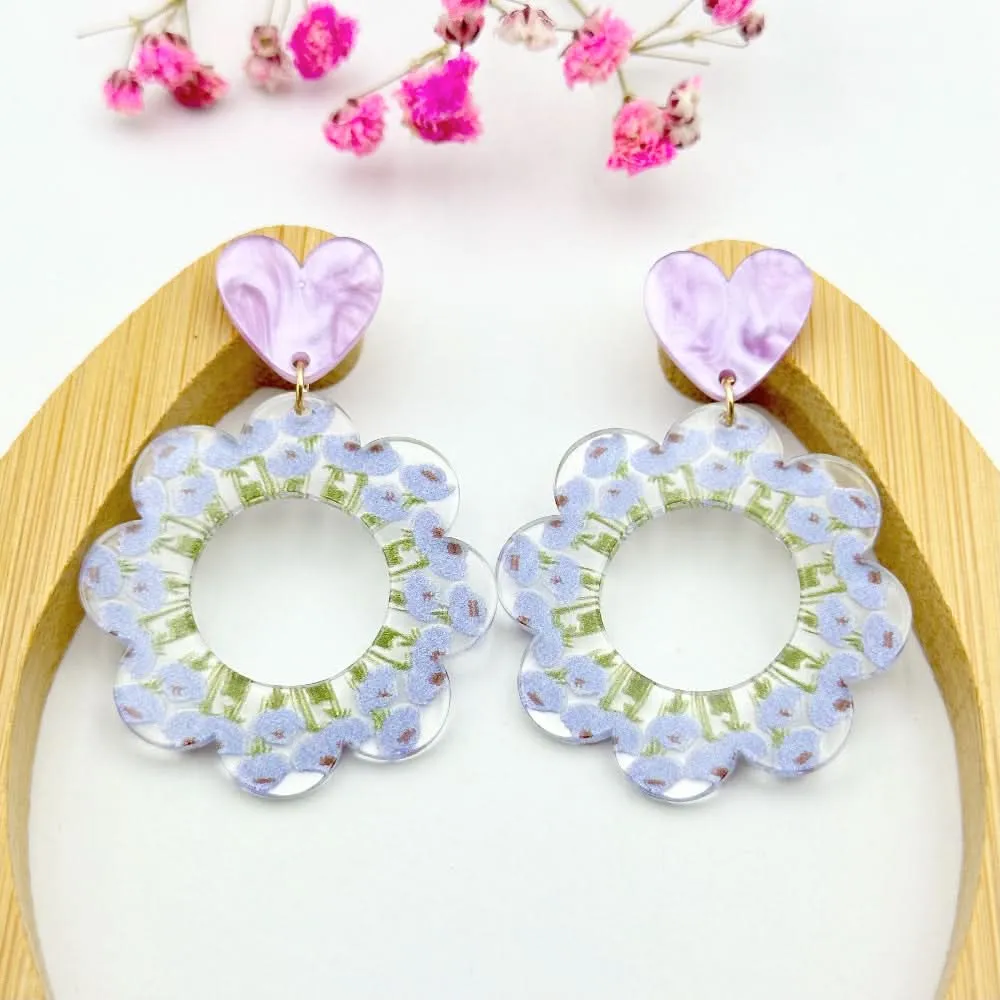 Floral Acrylic Earrings – Lightweight Elegant Design