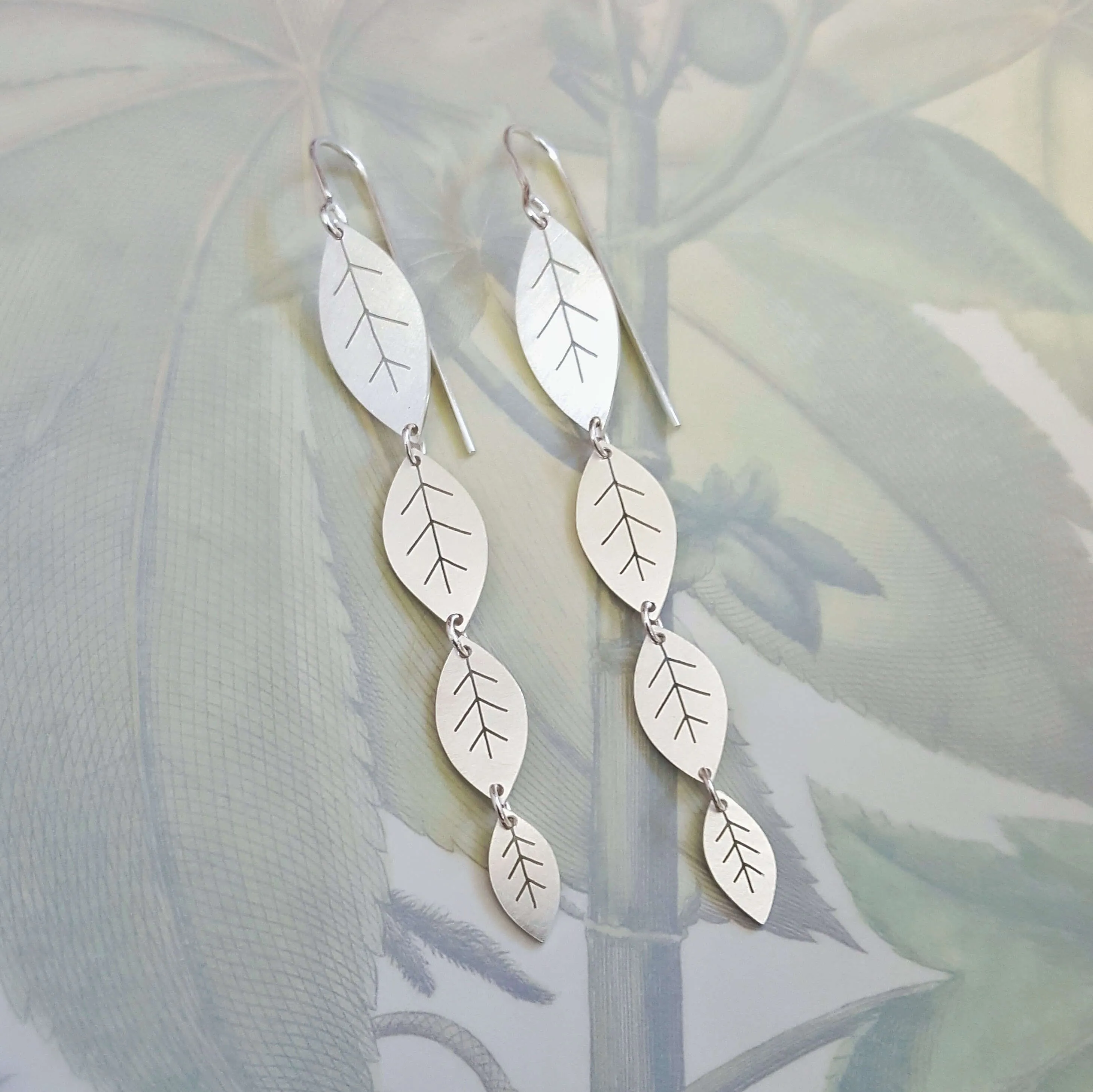 Four Leaf Drop Earrings
