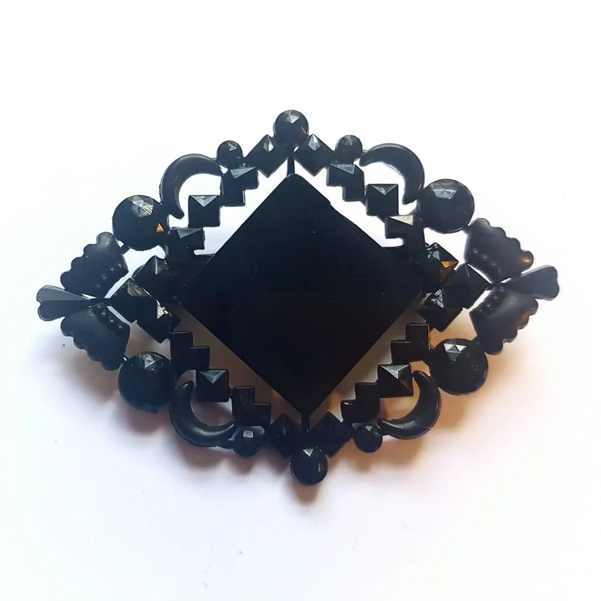 French Jet Diamond Brooch
