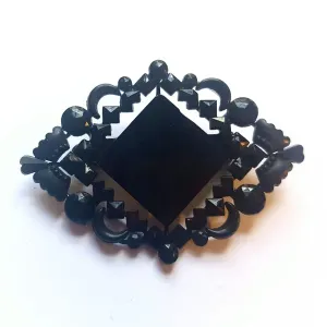 French Jet Diamond Brooch