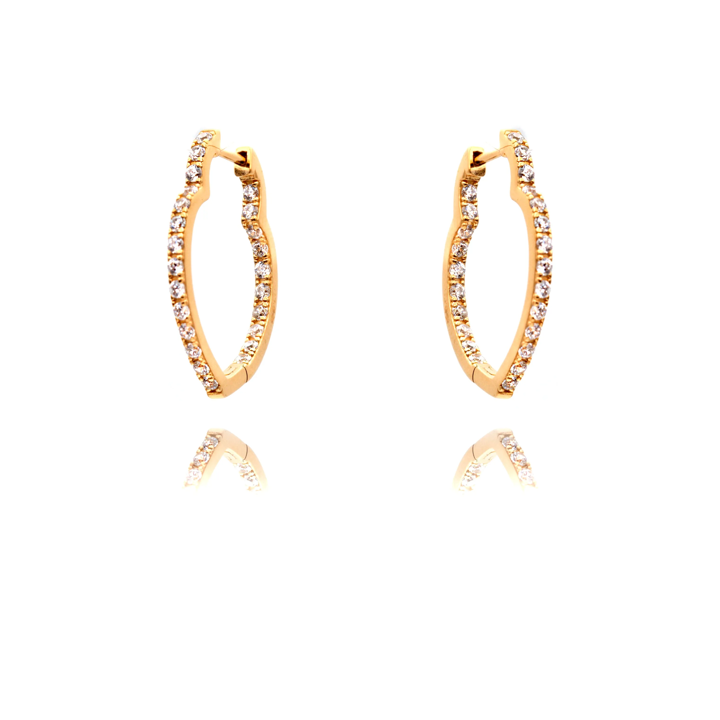 Gemstones Open Hoop Earrings