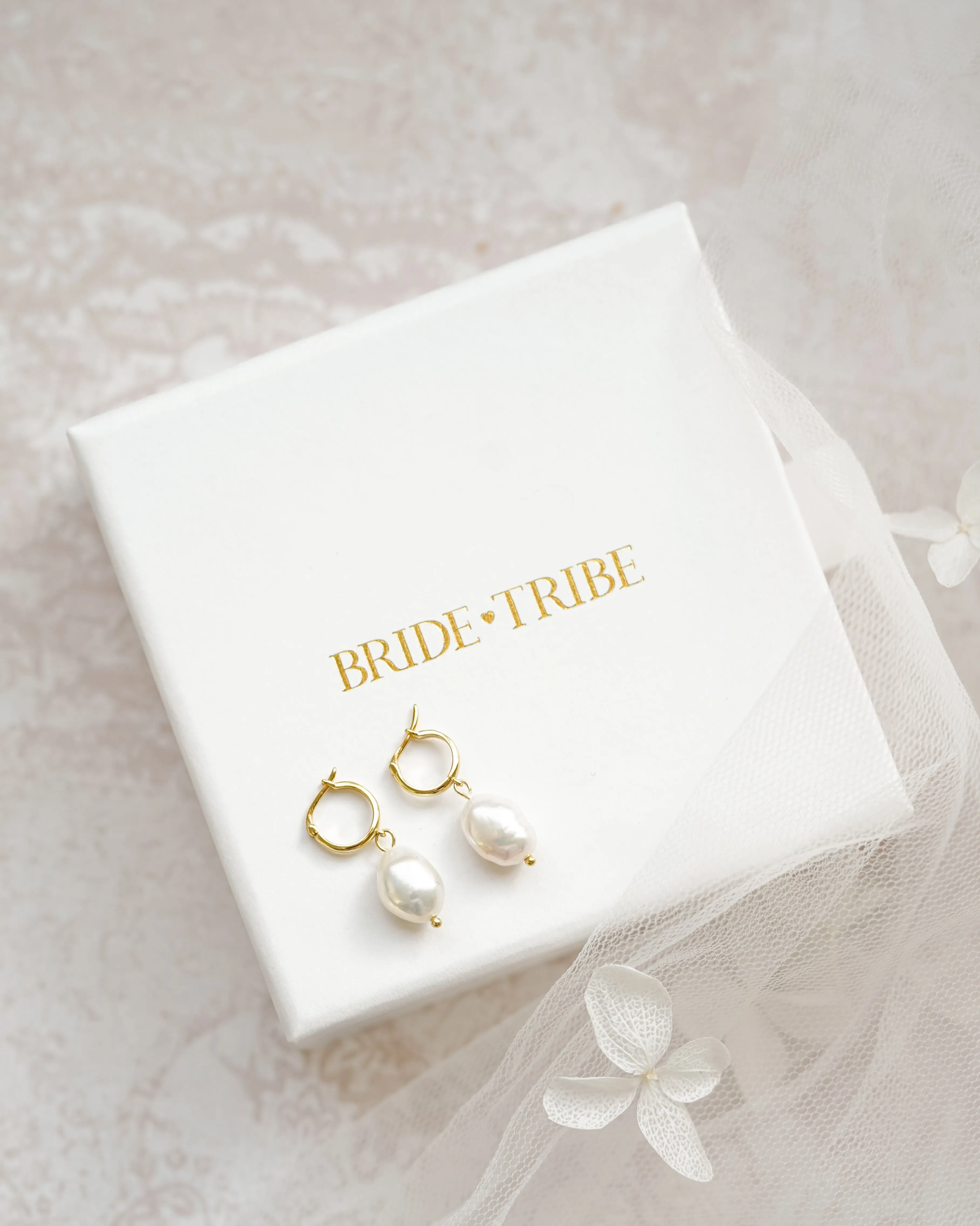 Gold Charlotte Baroque Pearl Earrings