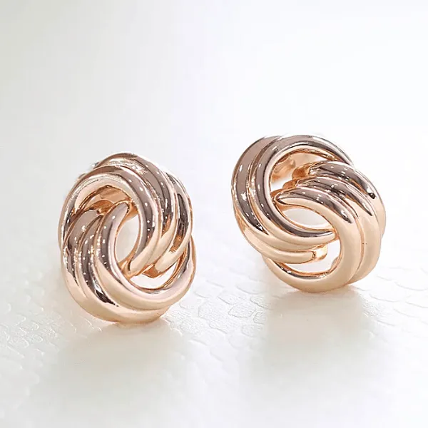 Gold Knot Clip-On Earrings
