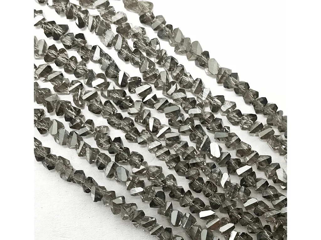 Graphite Gray Uncut Designer Glass Crystal Beads